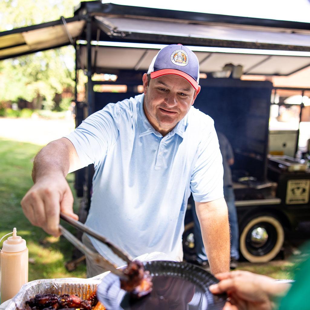business owner grilling